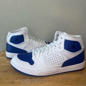 Jordan Access White and Blue Sneakers. Size 7.5 Men